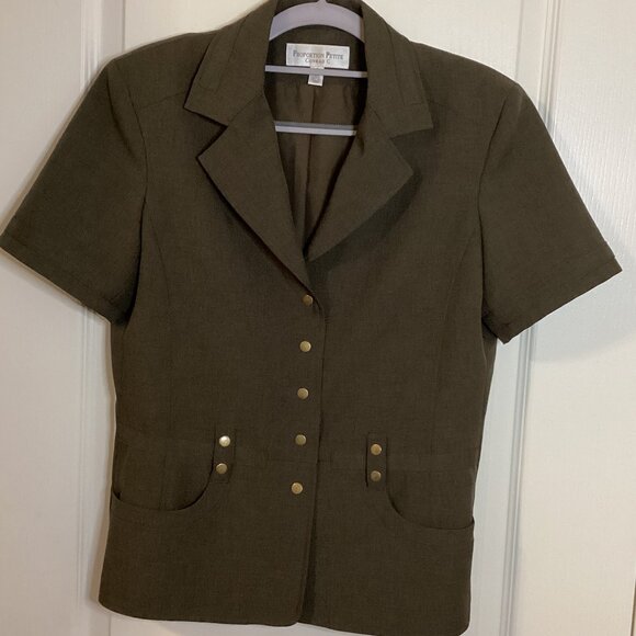 Conrad C Proportion Women's Size 8 Petite Short Sleeve Blazer Jacket Office - Picture 1 of 8